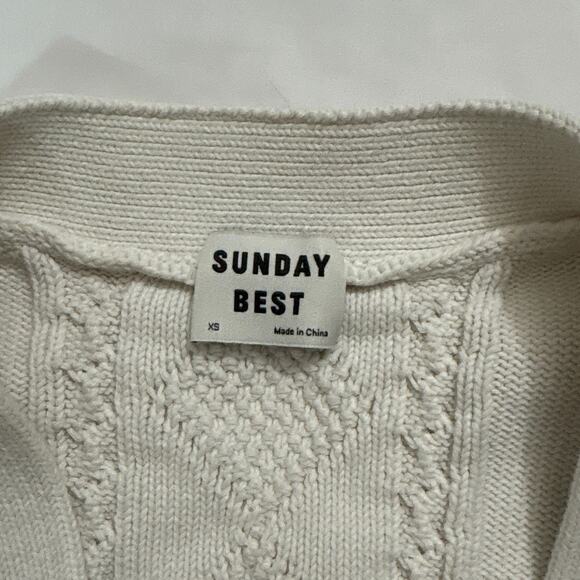 Aritzia Sunday Best Womens XS Cable Knit Lamora Cardigan Button Down Sweater - Picture 9 of 12